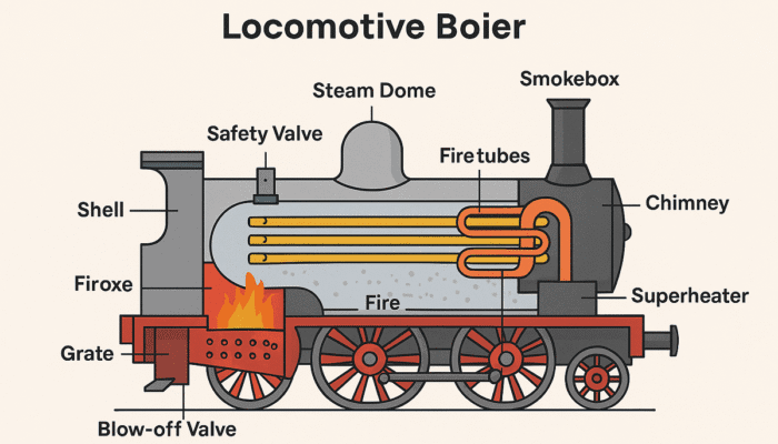 Locomotive Boiler: Working, Components, Advantages, and Applications