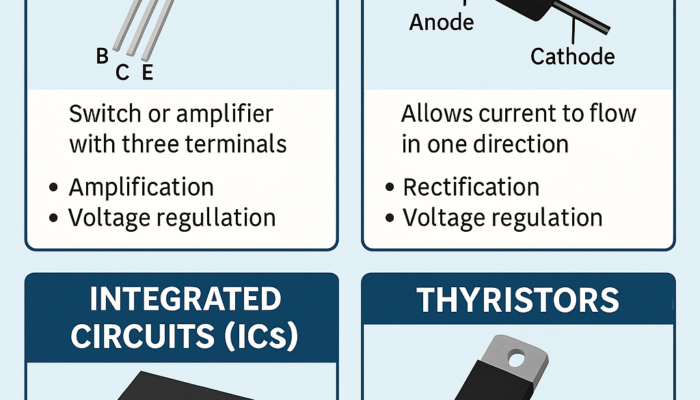 Types of Active Electronic Components and Their Functions