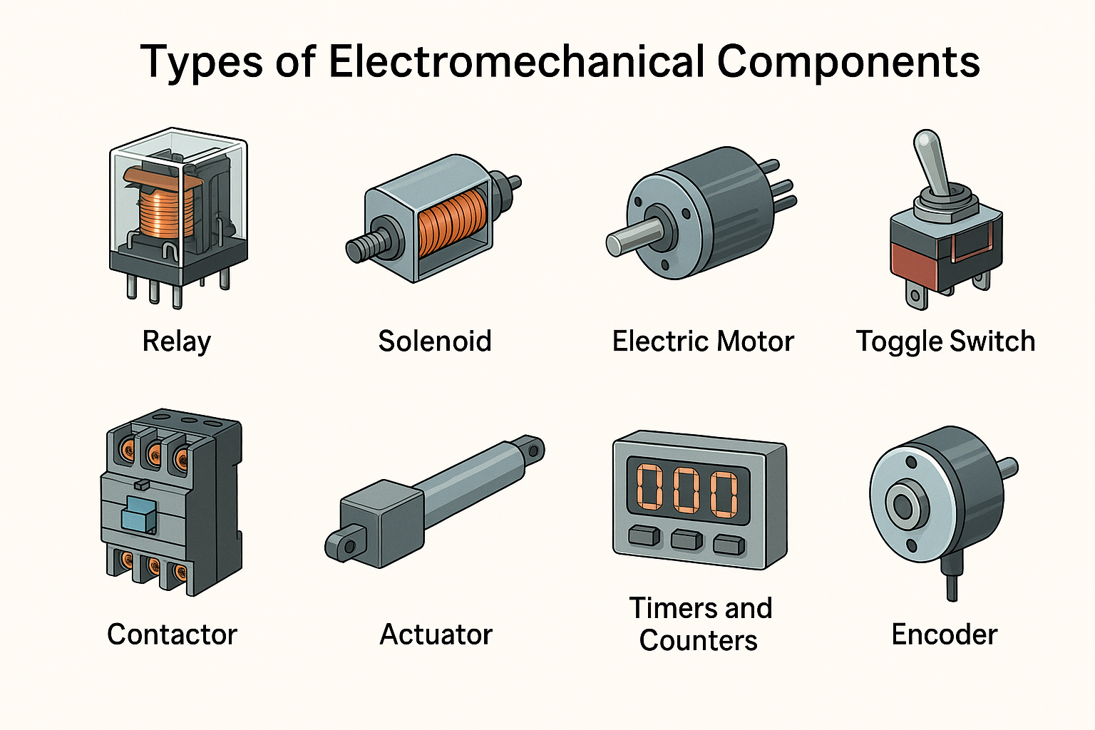 Types of Electromechanical Components