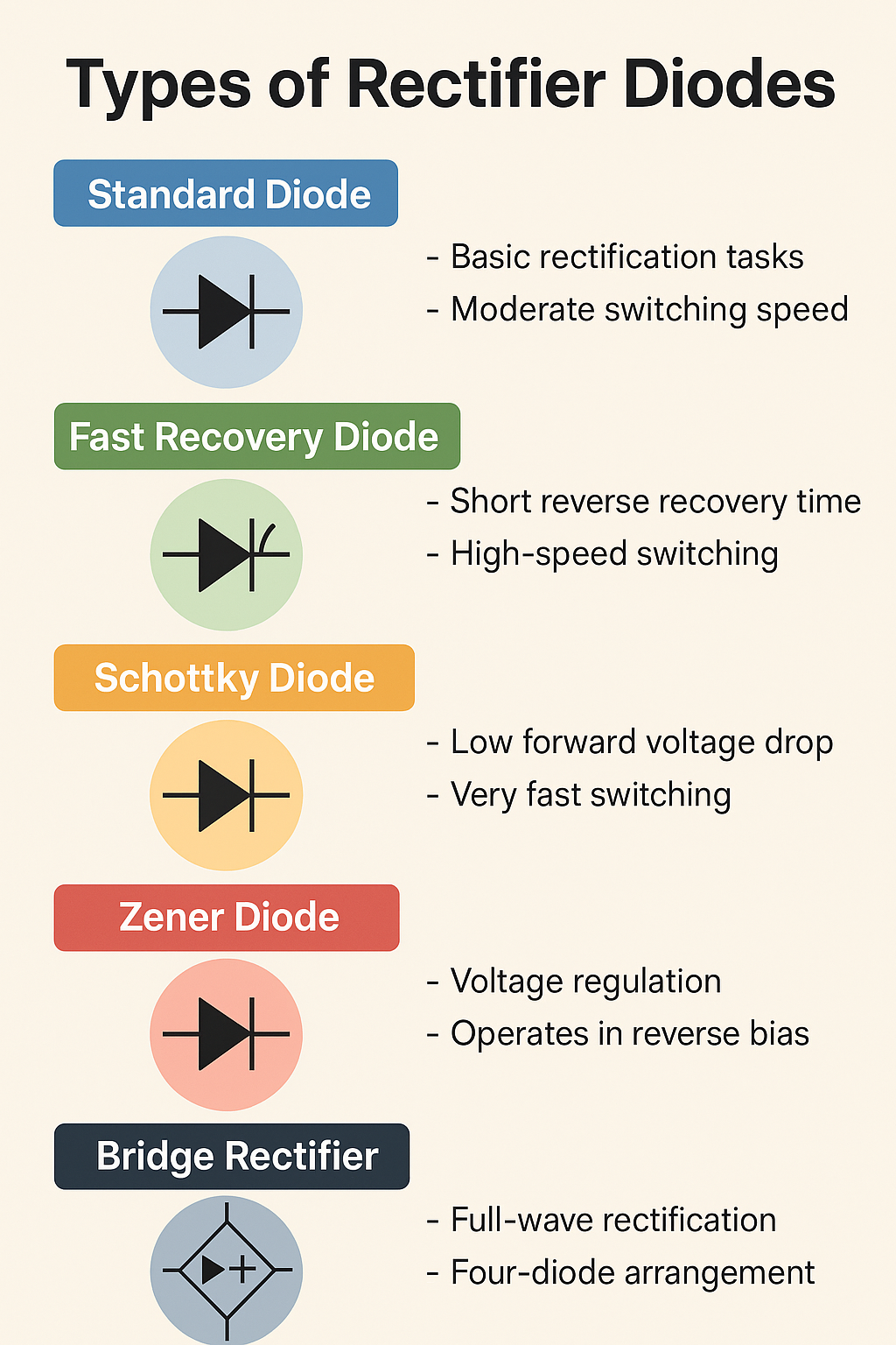 Types of Rectifier Diodes