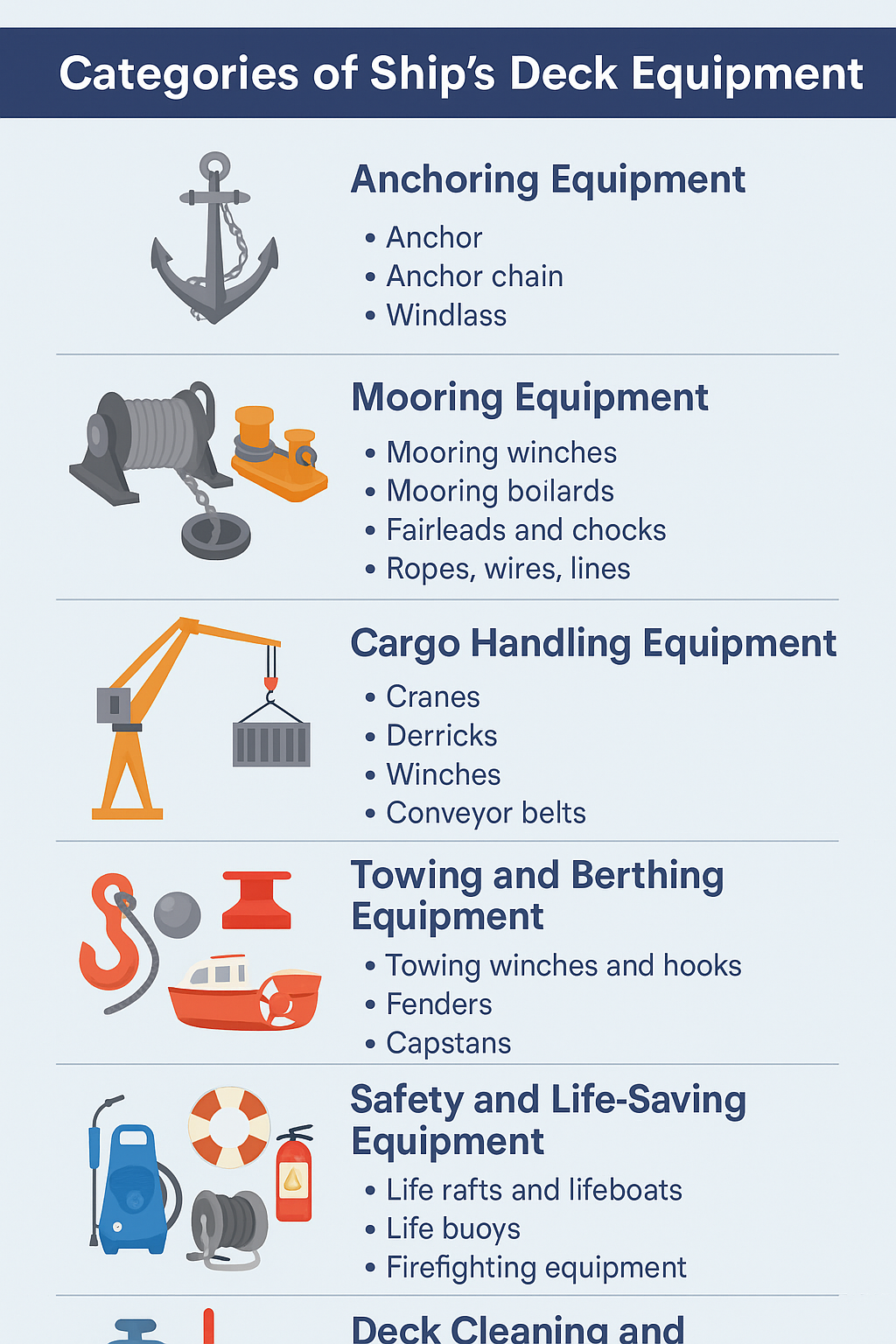 Ship’s Deck Equipment Categories