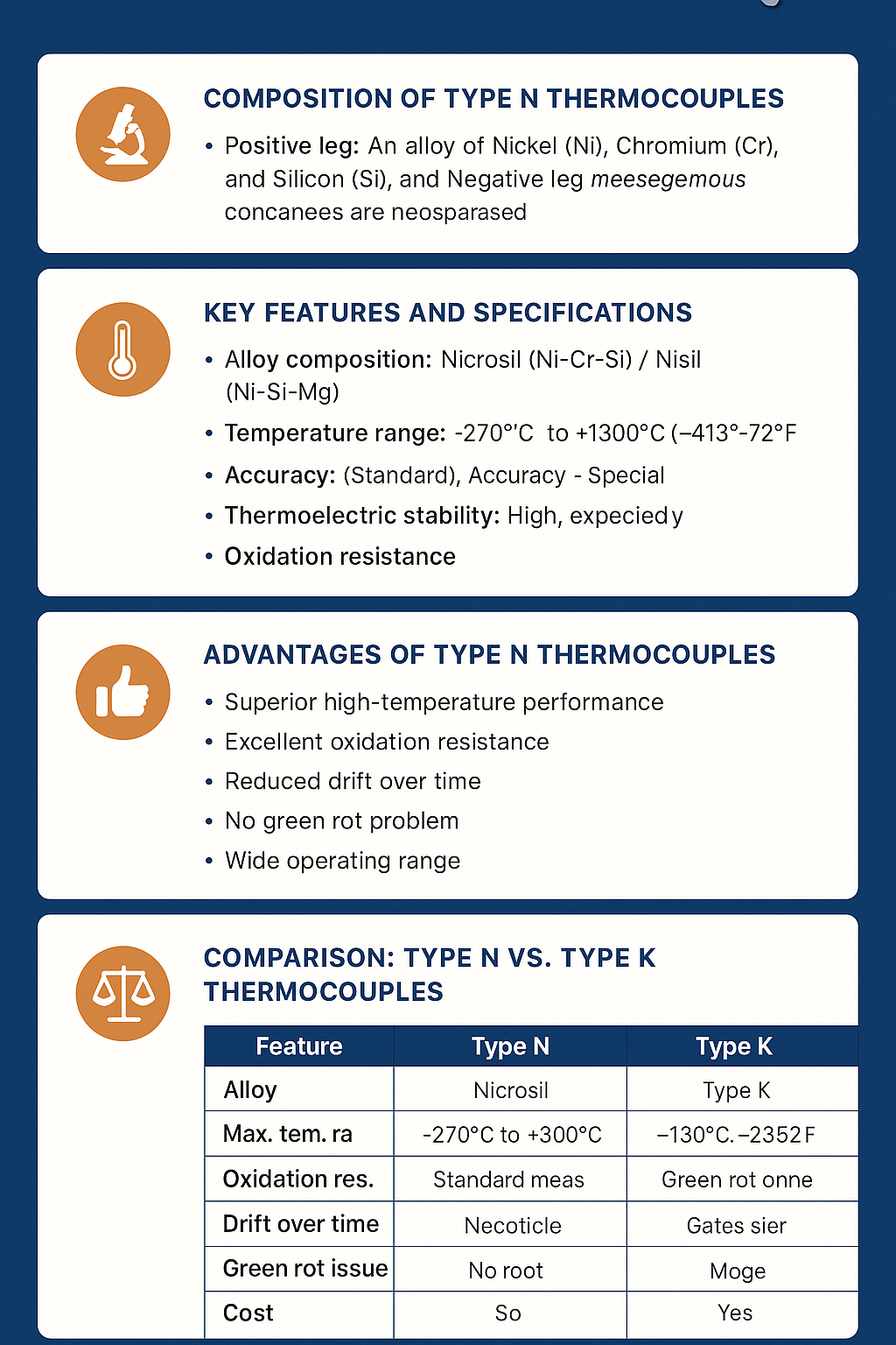 Thermocouples Type N (Nicrosil / Nisil): High-Performance Temperature Measurement for Harsh Environments