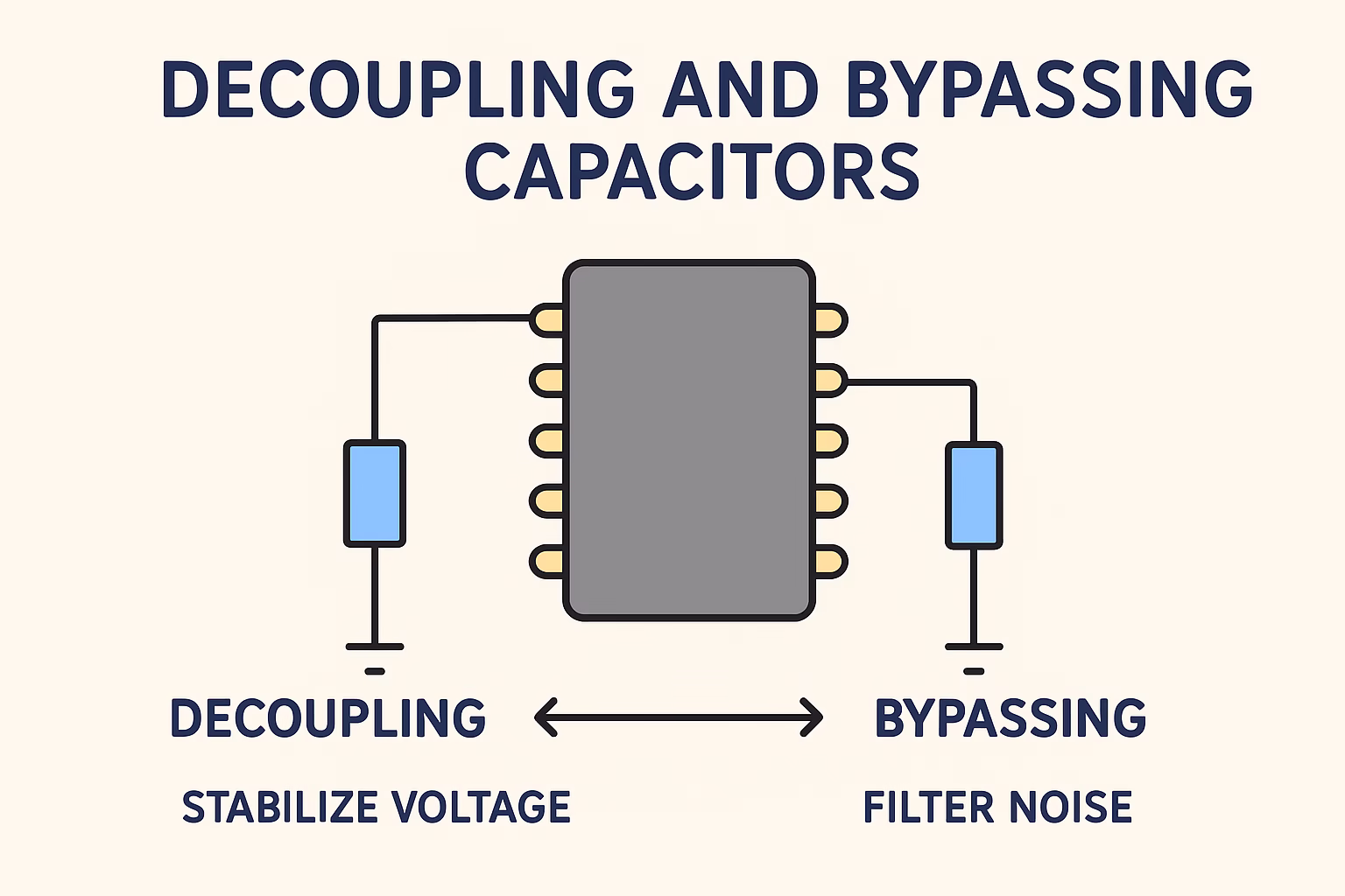 Decoupling and Bypassing Capacitors Infographic