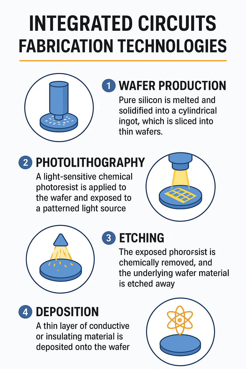 Integrated Circuits Fabrication Technologies Infographic