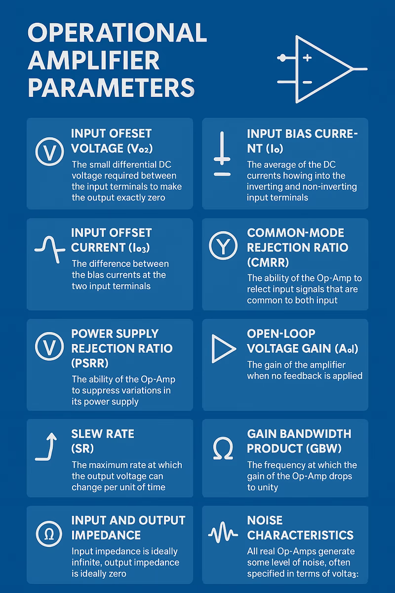 Operational Amplifier Parameters Infographic