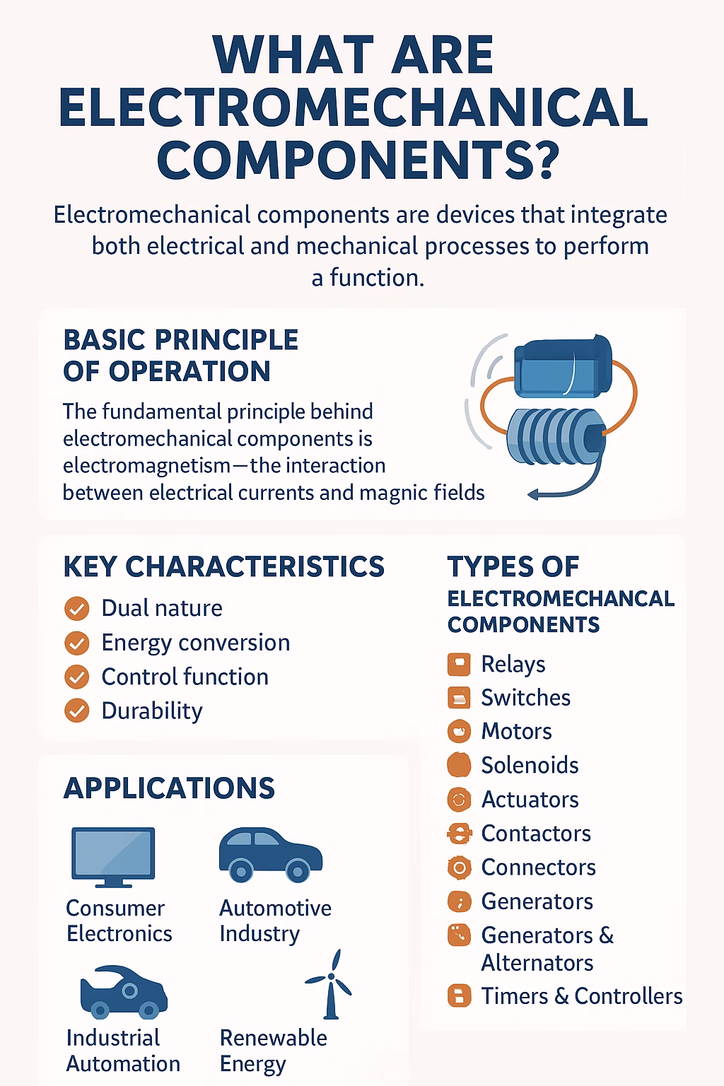 What Are Electromechanical Components Infographic