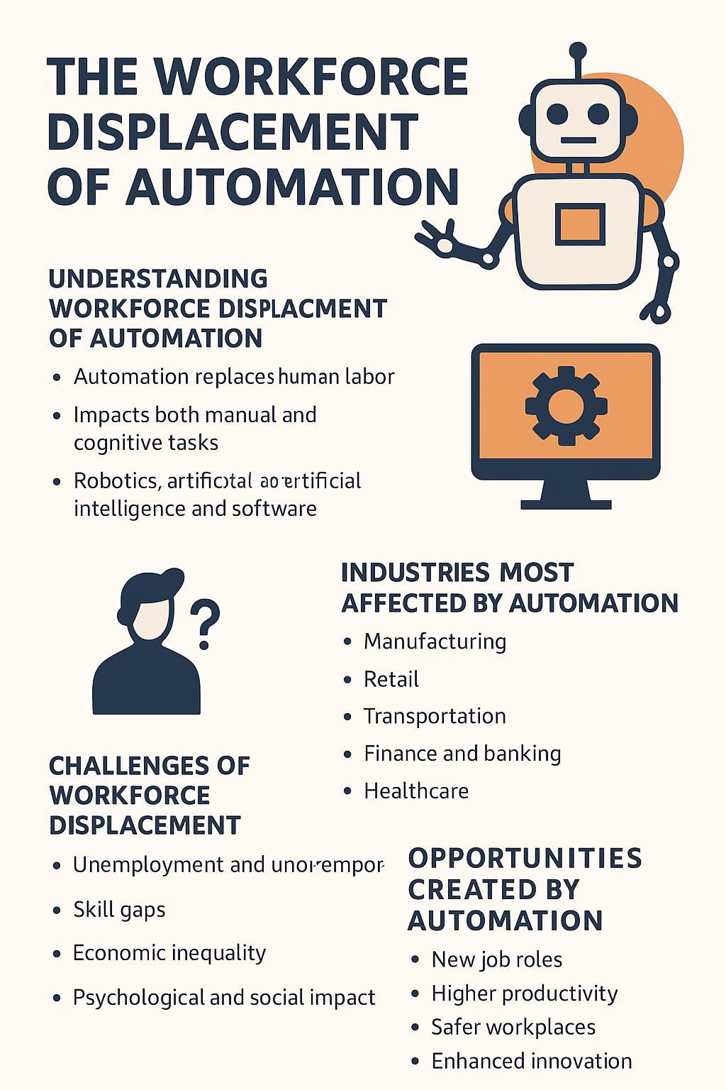 Workforce Displacement of Automation Infographic